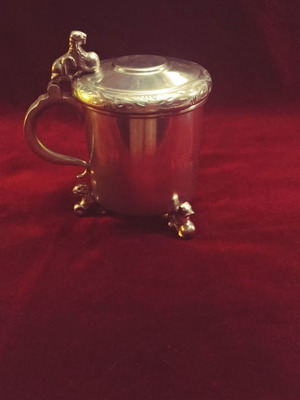 Κούπα μπύρας μεταχειρισμένη με καπάκι από κασσίτερο Westtinn Pawter Νορβηγίας 40'-50'