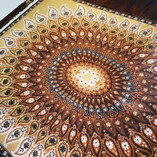 Engine rug used, brown-beige, size 2.90x2.00