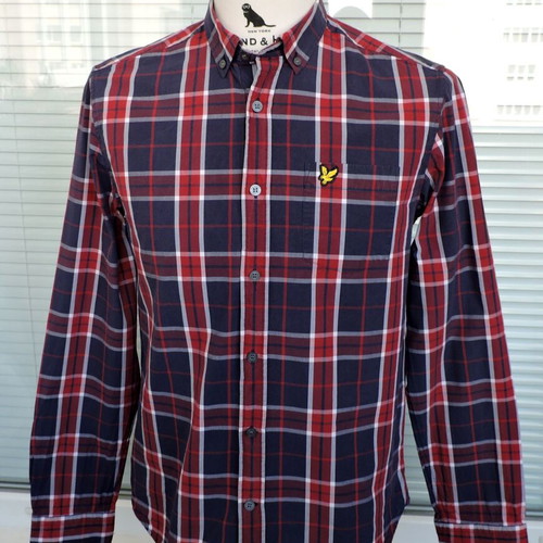 Lyle and Scott Mens Long Sleeve Checked Shirt Size M like new, blue red