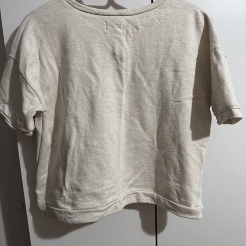 Beige blouse size L with floral embroidery