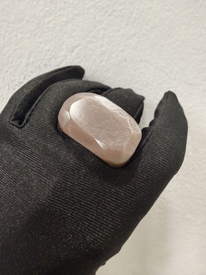 Sunstone natural ring, handmade, unique peach-pink