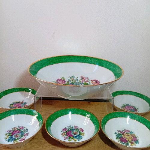 Cmielow Poland vintage porcelain serving bowl set, 6 pieces