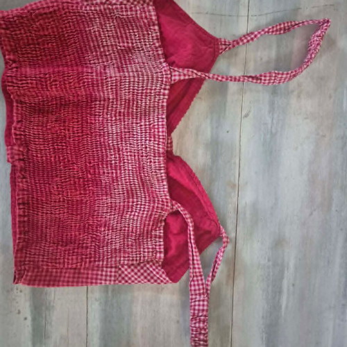 Attrattivo crop top red checkered, cotton, size Large, like new