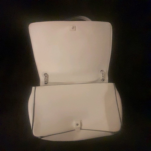 Roccobarocco leather shoulder bag like new, white