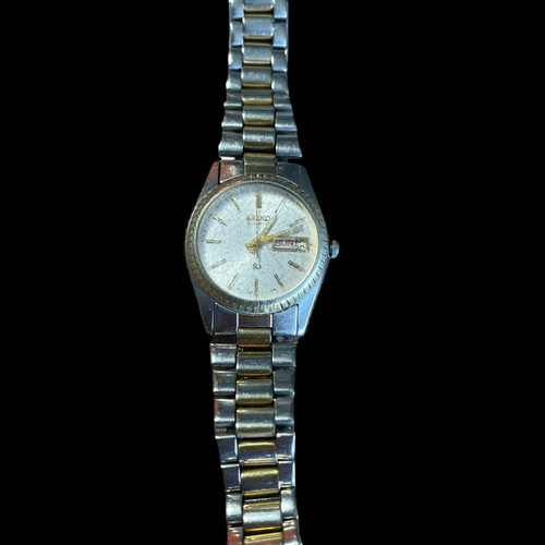 Vintage Seiko SQ women's wristwatch used, dual tone gold-silver quartz