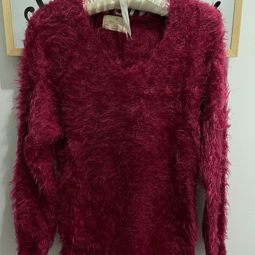 Stradivarius blouse used, burgundy, size S, fluffy soft
