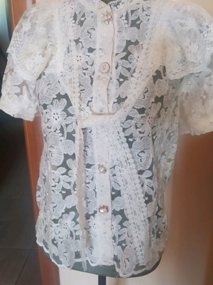 Lace women's shirt new, one size, beige