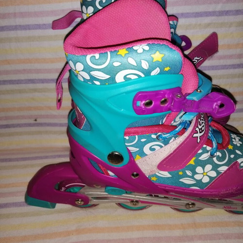 Roller skates children's used, size 34-37, pink and blue