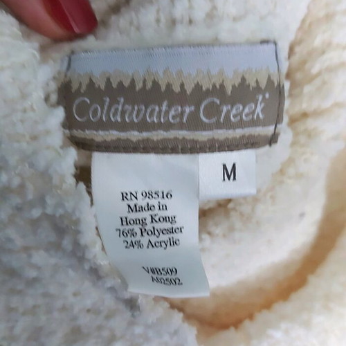 Coldwater Creek tunic sweater like new, cream color, soft boucle yarn