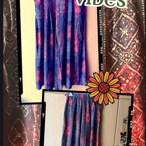 Ale zip culottes like new, viscose, colorful linear pattern, size M