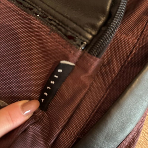 Sisley backpack used, burgundy with zipper pocket