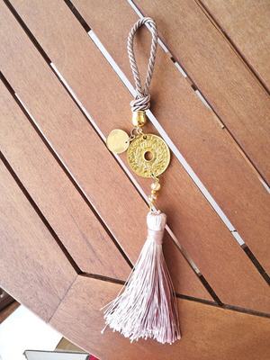 Gouri 2025 pendant 25cm with tassel new, beige champagne