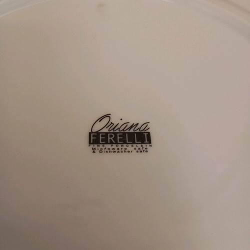 Oriana Ferelli porcelain dessert platter with red rose design