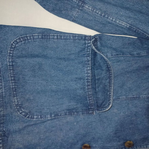 Valentino vintage denim men's jacket with checkered lining, size 40IT
