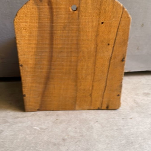 Salt box used, old handmade wooden collectible