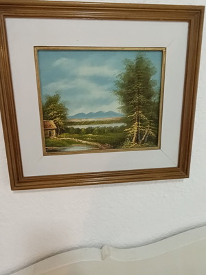 Oil painting on plywood, 70 years old, like new