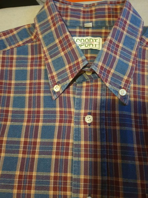Lacoste Sport plaid long-sleeve shirt like new, size L