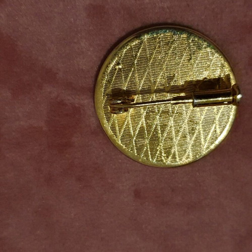 Vintage 50s damascene pin like new, 24k gold plated