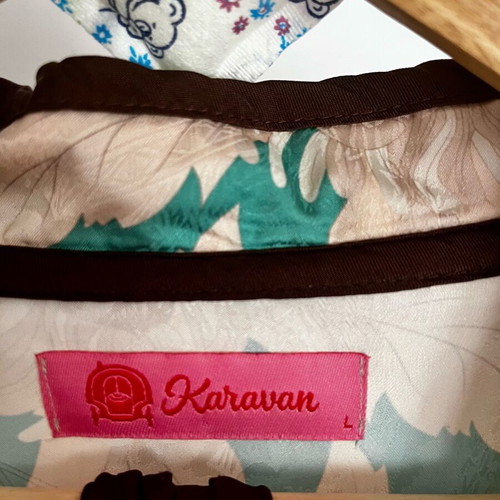 Karavan Floral Mini Wrap Dress like new, beige and green, size L