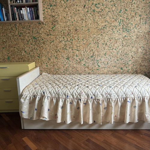 Children's bedroom furniture set with bed, mattress, desk, and wardrobe like new