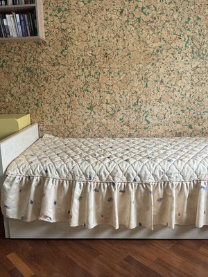 Children's bedroom furniture set with bed, mattress, desk, and wardrobe like new