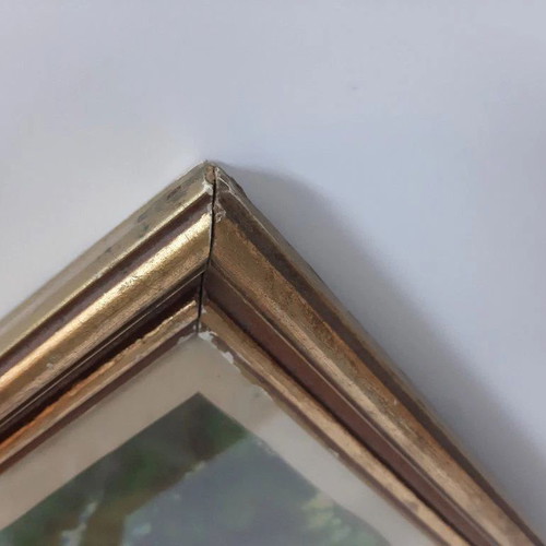 Vintage framed lithograph of a loving couple used