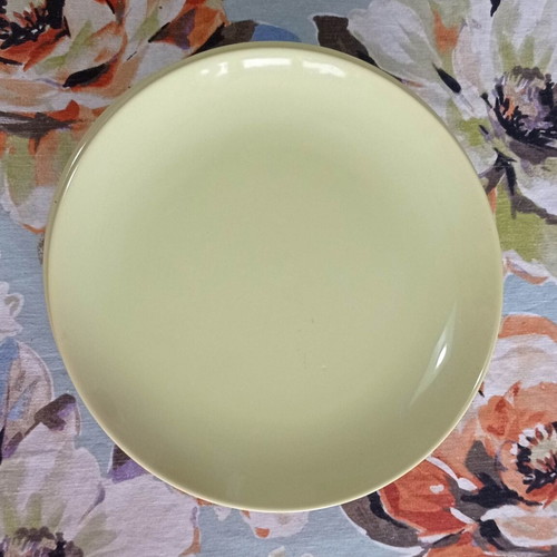 Olive green flat plates set, 7 pcs, 27 cm