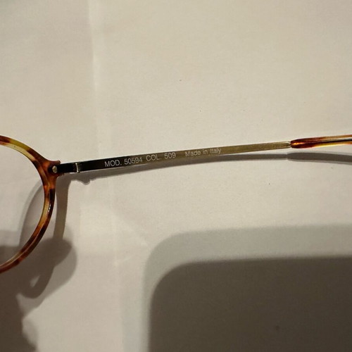 Vintage K+B eyeglasses Made in Italy with round tortoiseshell frame and brass details