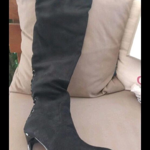 Over-the-knee boots new, black, size 39