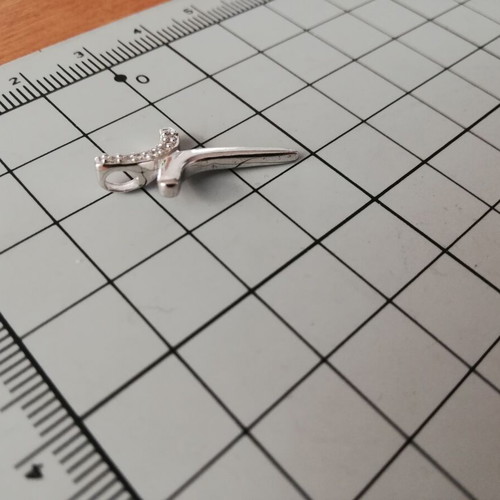 Silver cross 925 with white zircons like new