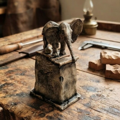 Handmade Ceramic Elephant Sculpture stoneware