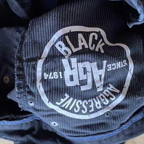 Aggressive Black men's shorts size L like new, black with leather detail