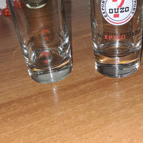 Ouzo glasses used, set of 2, small and large