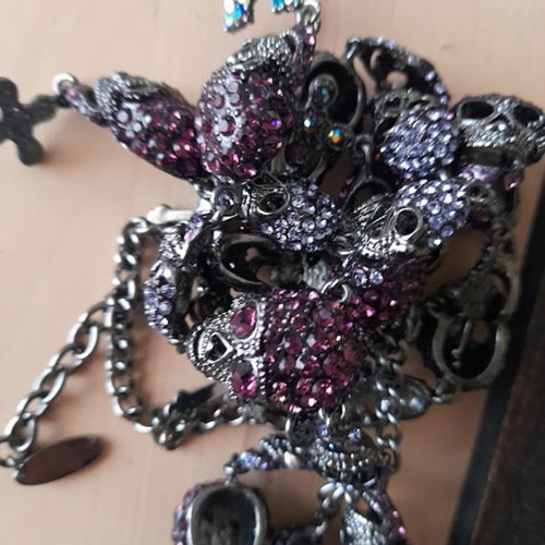 Earrings and necklace set with thousands of zircons like new