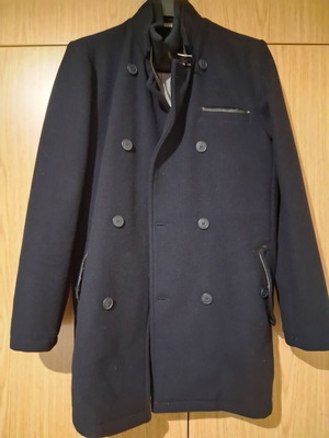 Αντρικό παλτό Bershka navy 100% polyester σαν καινούργιο