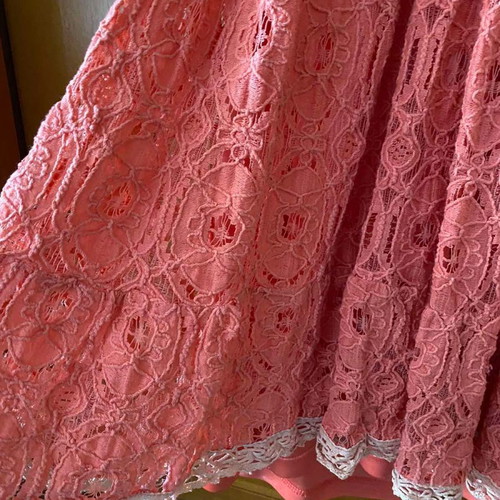Coral embroidered dress used, size S with adjustable straps