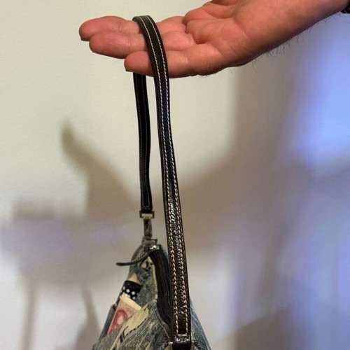 Silvano Biagini Y2K Vintage Shoulder Bag like new with Newspaper Print