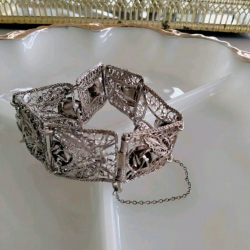 Silver Handmade Smyrna Bracelet 1912, Vintage