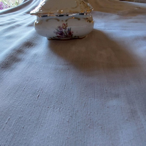Vintage porcelain fondantière with handmade painting used