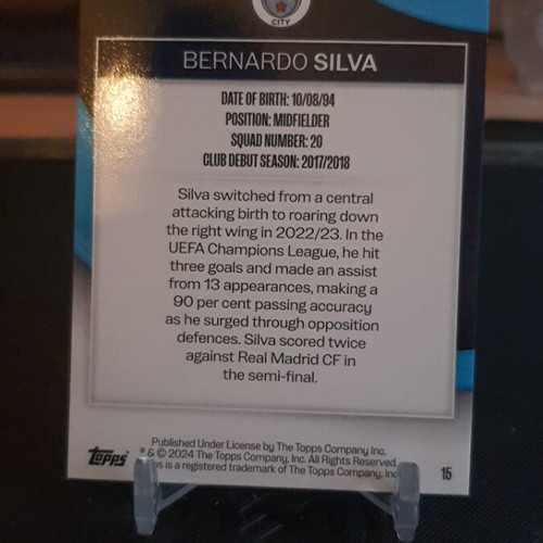 Topps Manchester City Team Set 2023-24 Bernardo Silva like new