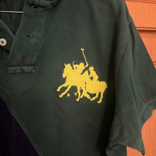 Polo by Ralph Lauren Royale Series shirt, blue and green, size L