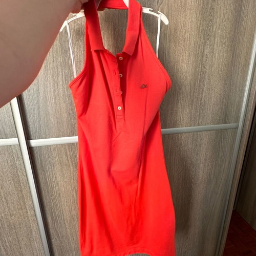 Lacoste dress new, size 36, red with collar and buttons