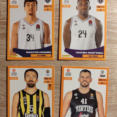 Panini Euro League Turkish Airlines 2024-25 stickers like new, pack of 18