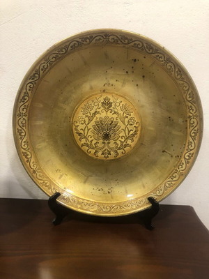 Ceramic decorative platter 58cm new, vintage with stand