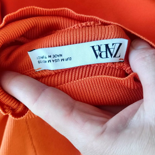 Zara women's tops and Shein orange pants set