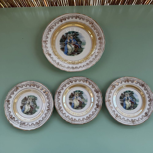 Vintage Keramikos plates set of 4, used