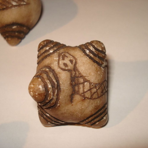 Chumpi carved natural stone used, set of 5 from Peru for ceremonies