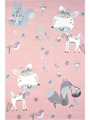 Diamond Kids Pink Baby Rug with Deer Like New 2.00×2.50m
