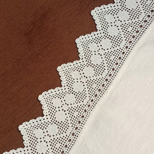 Woven kitchen towel with handmade lace made to order