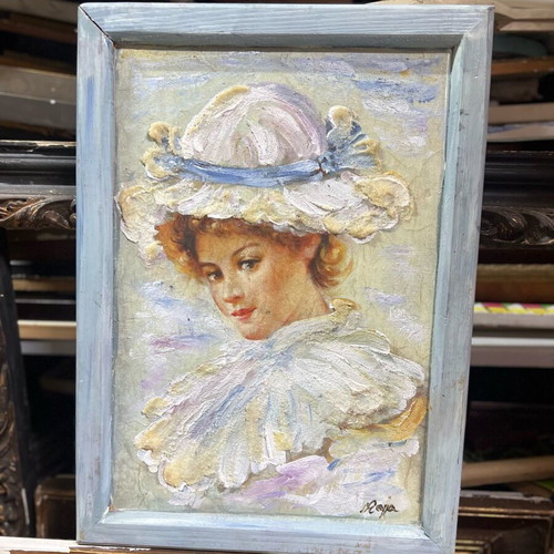 Painting girl used with frame 43x33